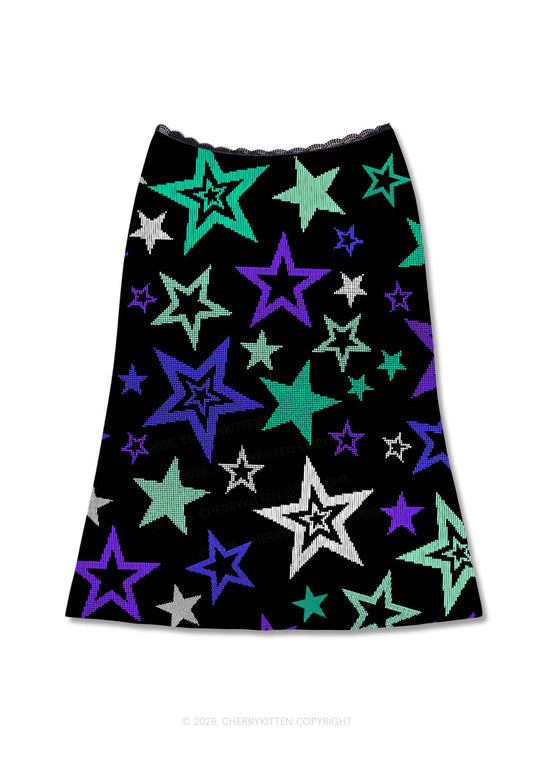 Gay Star Pride Y2K Print Midi Skirt Cherrykitten