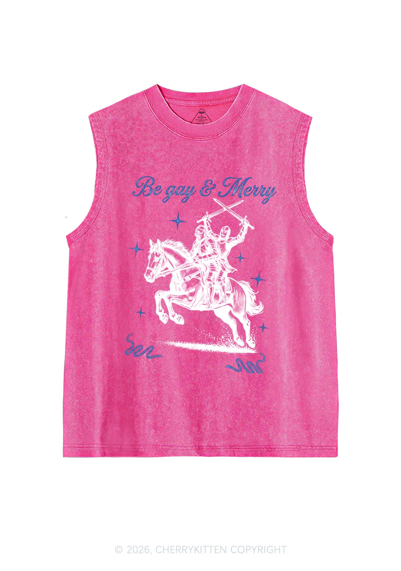 Be Gay Merry Pride Y2K Washed Muscle Tank Cherrykitten