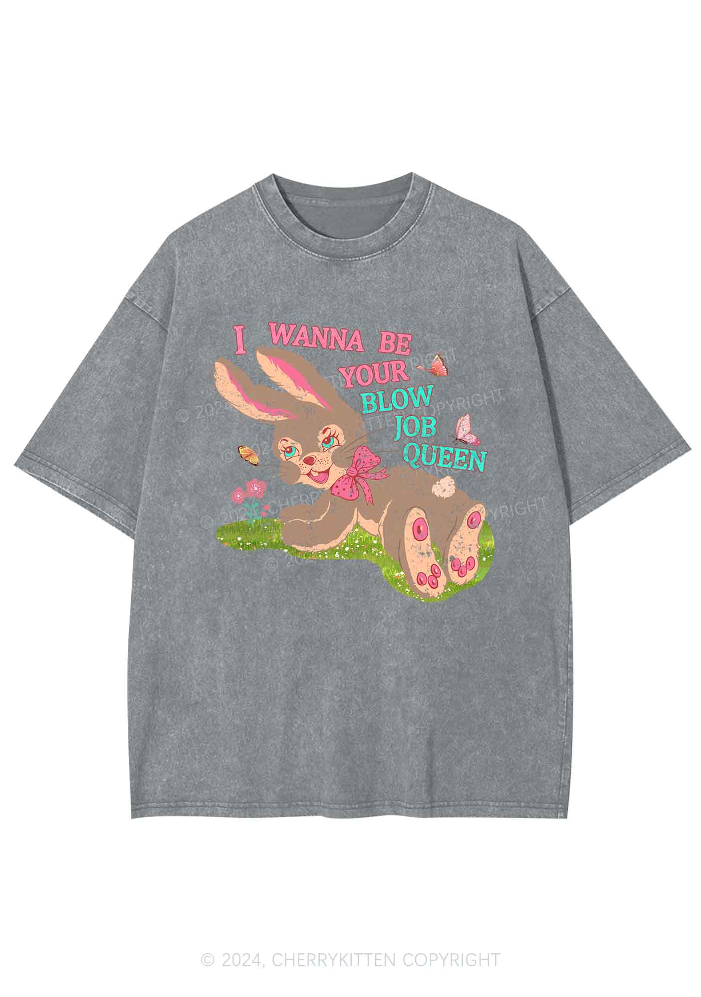 Blow Job Queen Y2K Washed Tee Cherrykitten