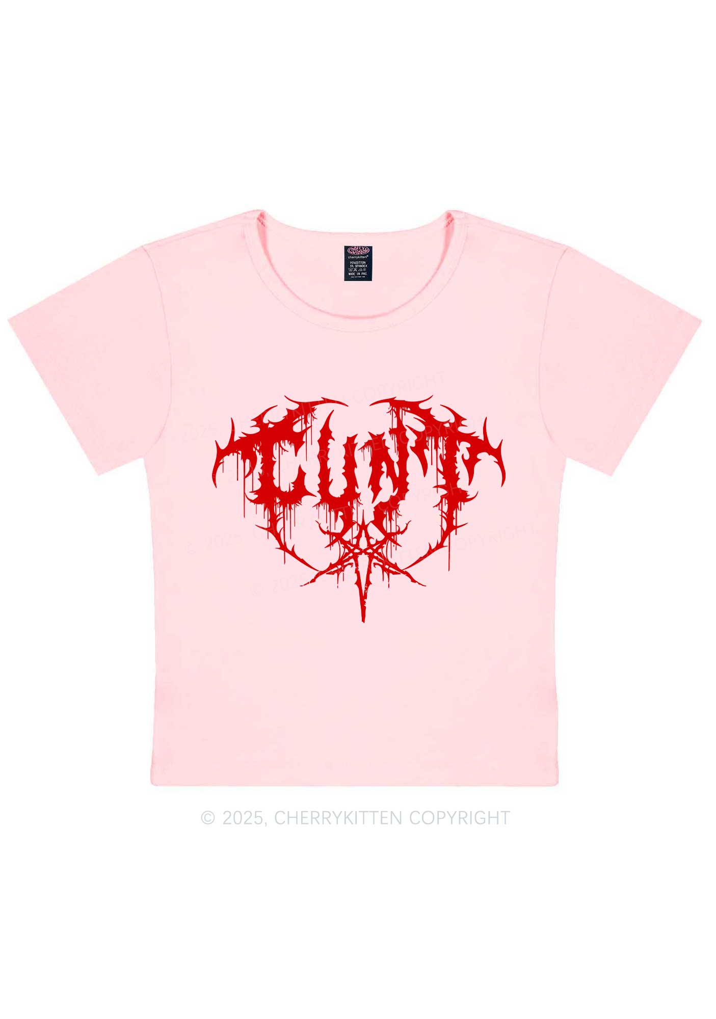 Halloween Punk Cxxt Y2K Baby Tee Cherrykitten