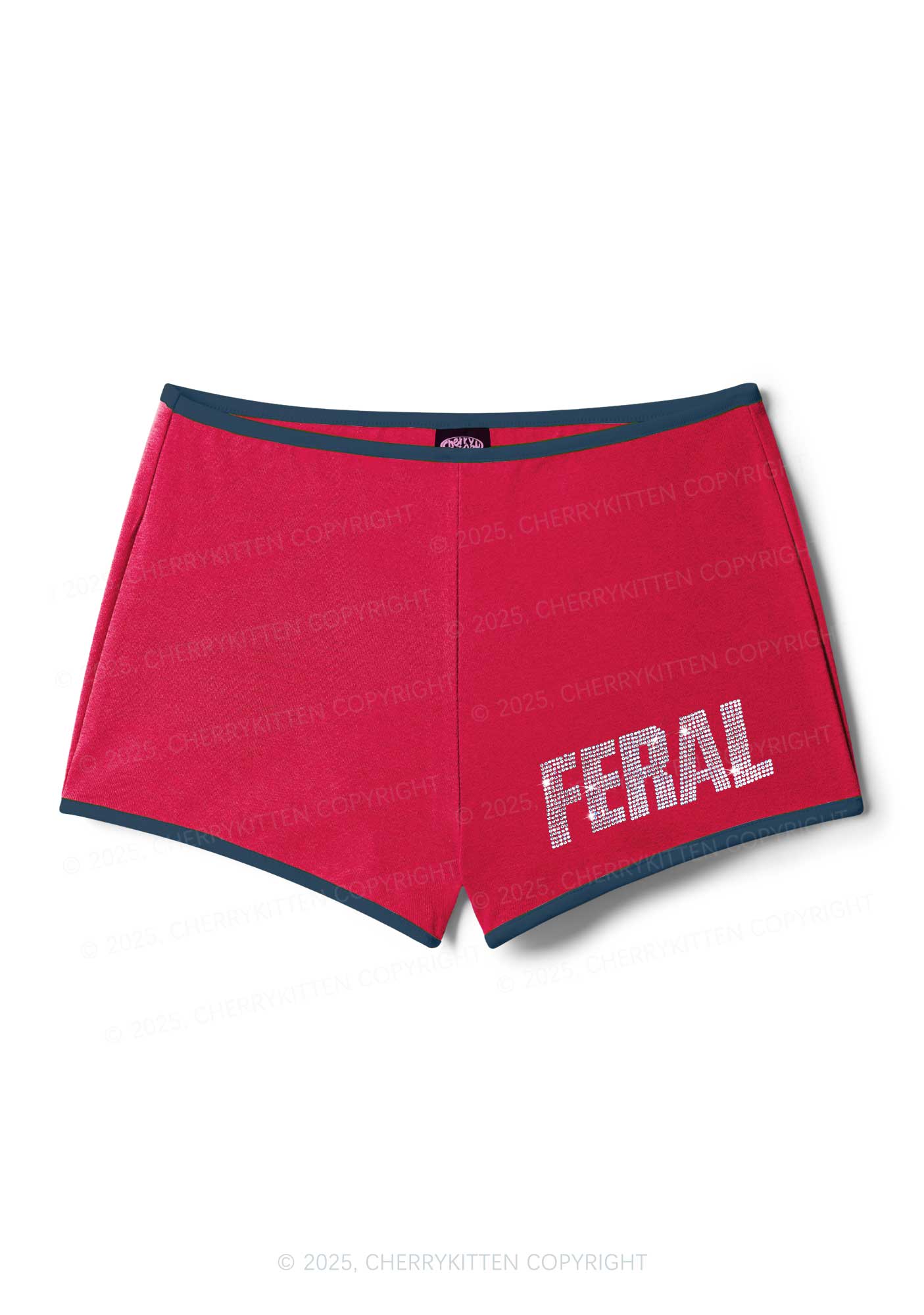 Rhinestone Mini Feral Y2K Booty Shorts Cherrykitten