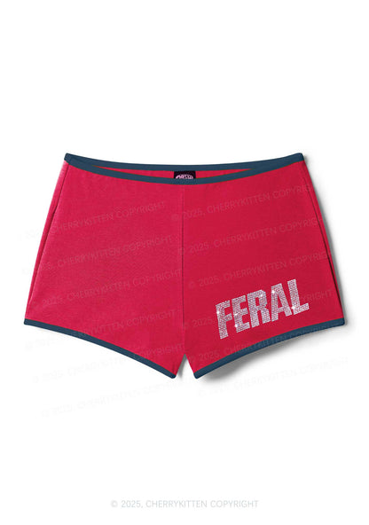 Rhinestone Mini Feral Y2K Booty Shorts Cherrykitten