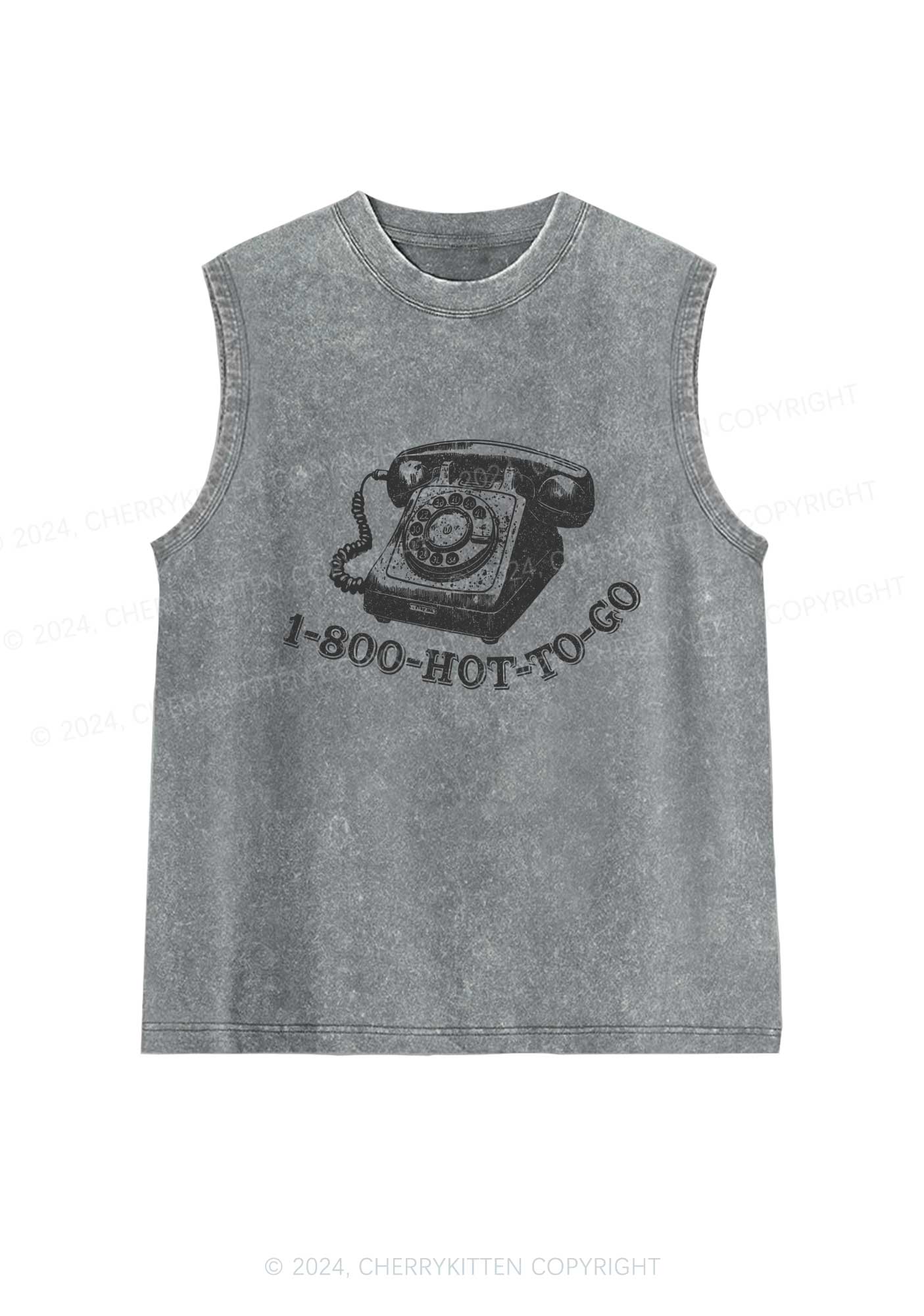 Hot To Go Y2K Washed Tank Cherrykitten