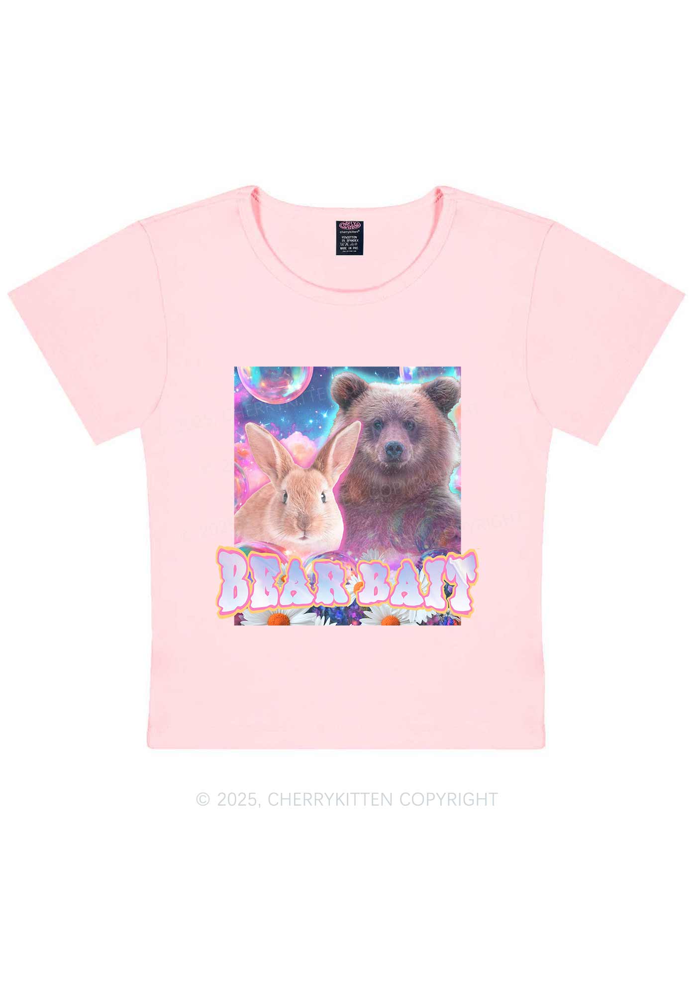 Bear Bait Pride Y2K Baby Tee Cherrykitten