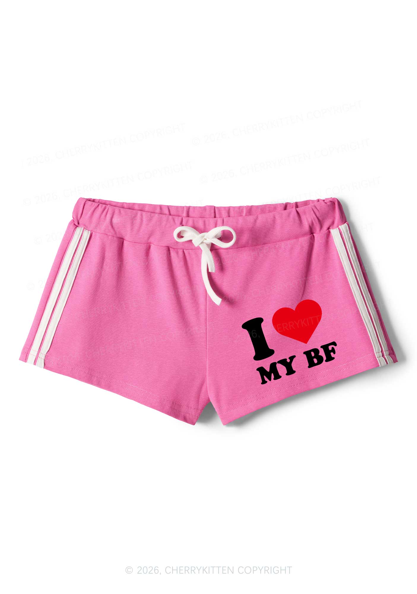 I Love My BF Valentine's Day Y2K Drawstring Mini Shorts Cherrykitten