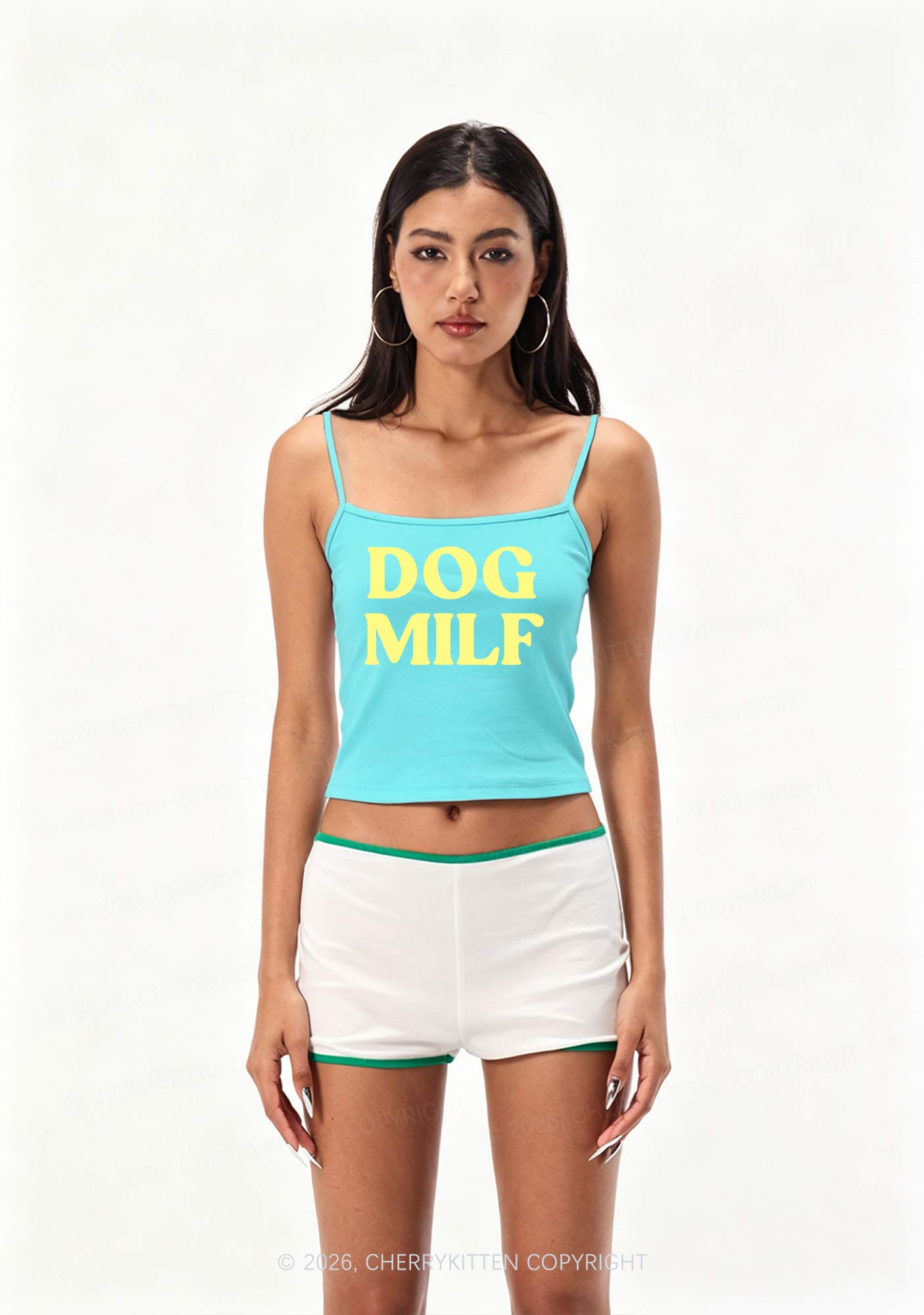 Pale Yellow Dog Mxxf Y2K Spaghetti Strap Cami Cherrykitten