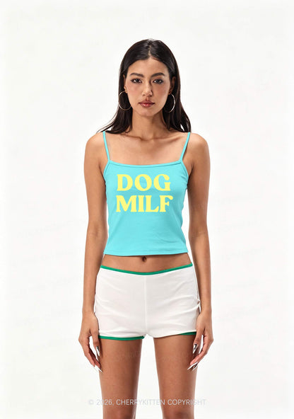 Pale Yellow Dog Mxxf Y2K Spaghetti Strap Cami Cherrykitten