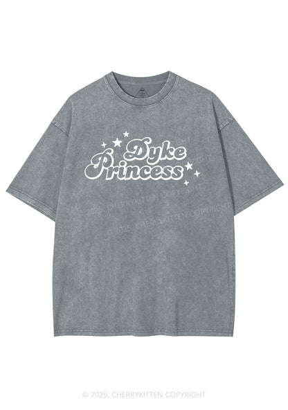 Dyke Princess Pride Y2K Shirts Washed Tee Cherrykitten