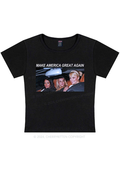 Curvy Make America Great Again Y2K Baby Tee Cherrykitten