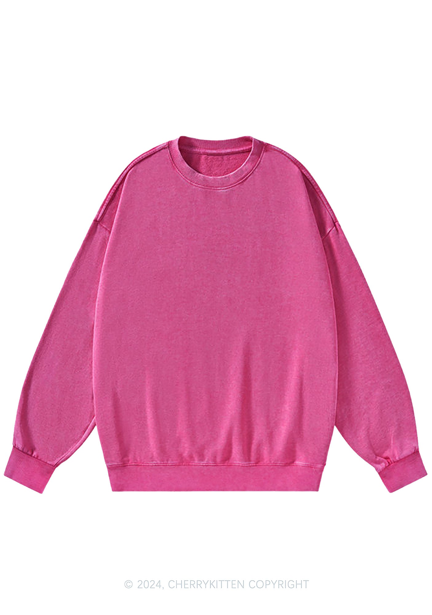 Plain Y2K Washed Sweatshirts Cherrykitten