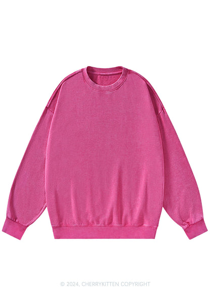 Plain Y2K Washed Sweatshirts Cherrykitten