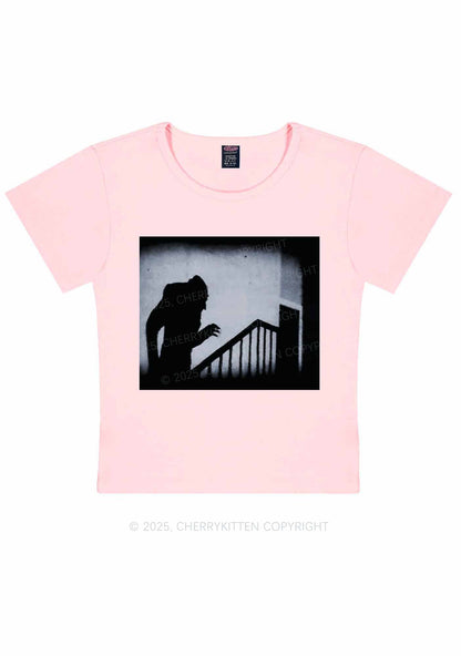 Halloween Stairs Intruder Y2K Baby Tee Cherrykitten