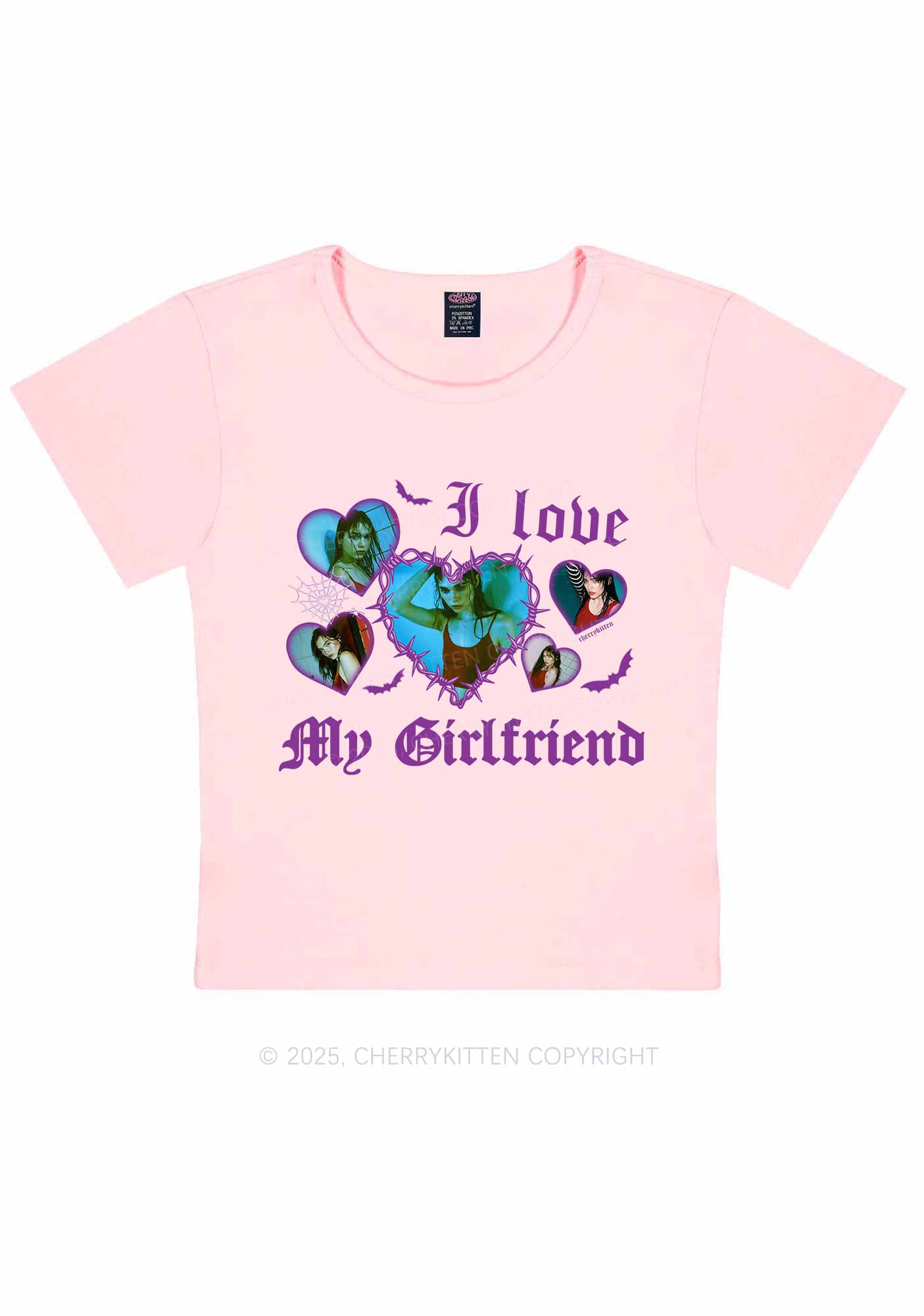 Custom Halloween Girlfriend Photos Y2K Baby Tee Cherrykitten