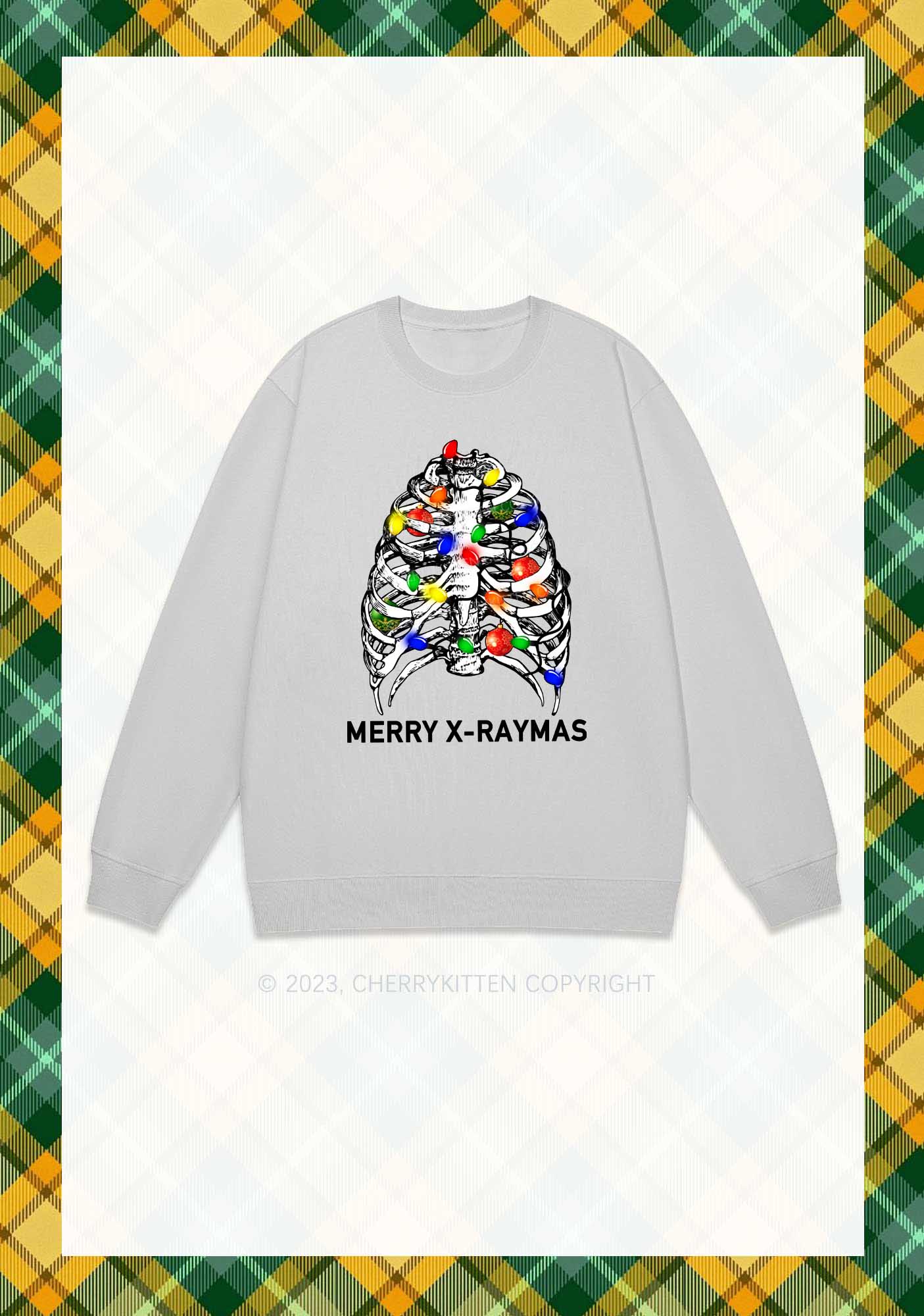 Merry X-Raymas Christmas Y2K Sweatshirt Cherrykitten
