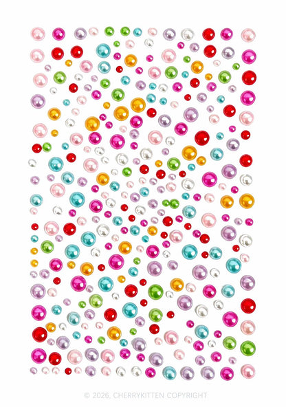 1pc Colord Pearls Gems Y2K Face Sticker Cherrykitten