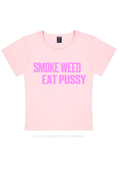 Smoke Wxxd Eat Puxxy Y2K Baby Tee Cherrykitten