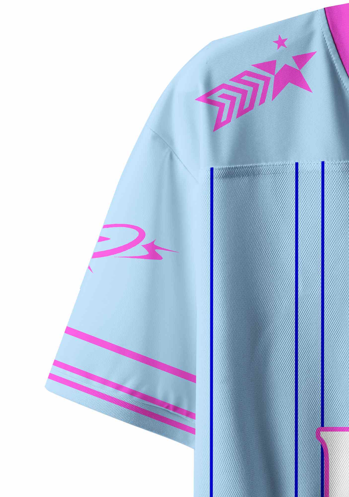 Blue Live Laugh Lesbian Pride Y2K Crop Sport Jersey Shirts Cherrykitten