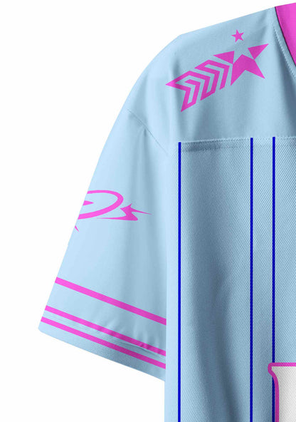 Blue Live Laugh Lesbian Pride Y2K Crop Sport Jersey Shirts Cherrykitten