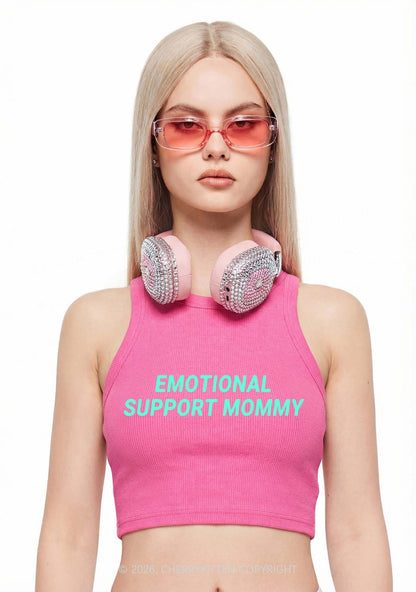 Emotional Support Mommy Y2K Crop Tank Top Cherrykitten