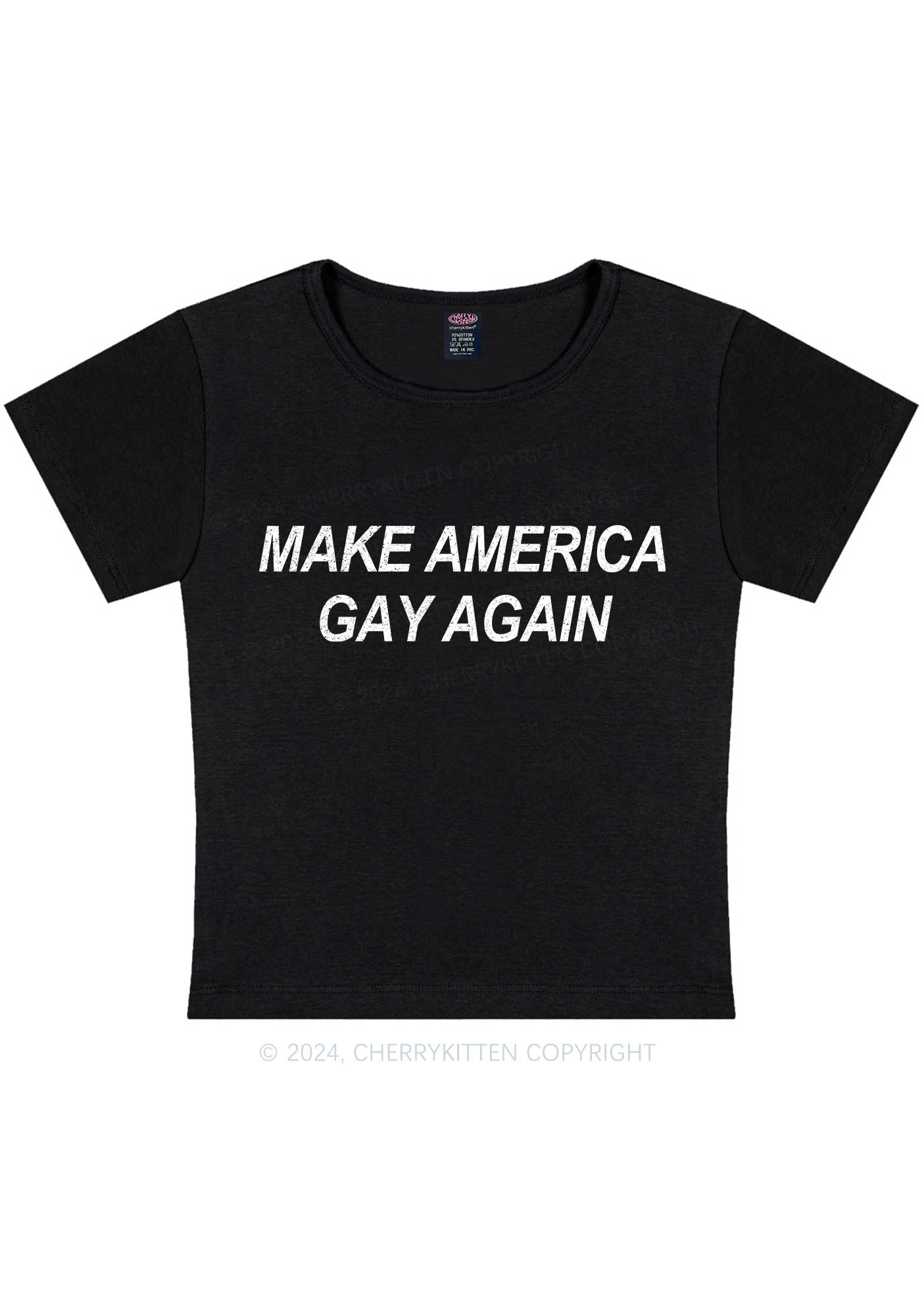 Make America Gay Again Y2K Baby Tee Cherrykitten