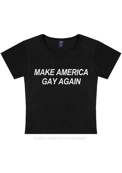 Make America Gay Again Y2K Baby Tee Cherrykitten