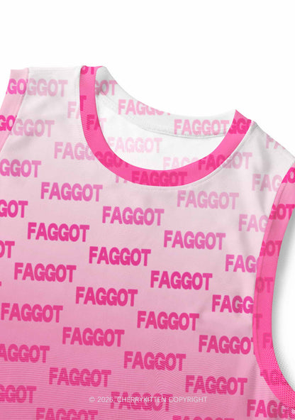 Faded Pink Faggot Pride Y2K Mesh Muscle Tank Cherrykitten
