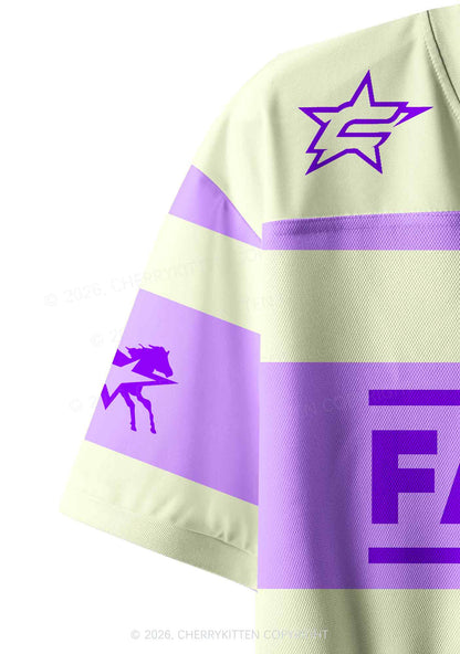 Purple Faggot Stripes Pride Y2K Crop Sport Jersey Shirts Cherrykitten