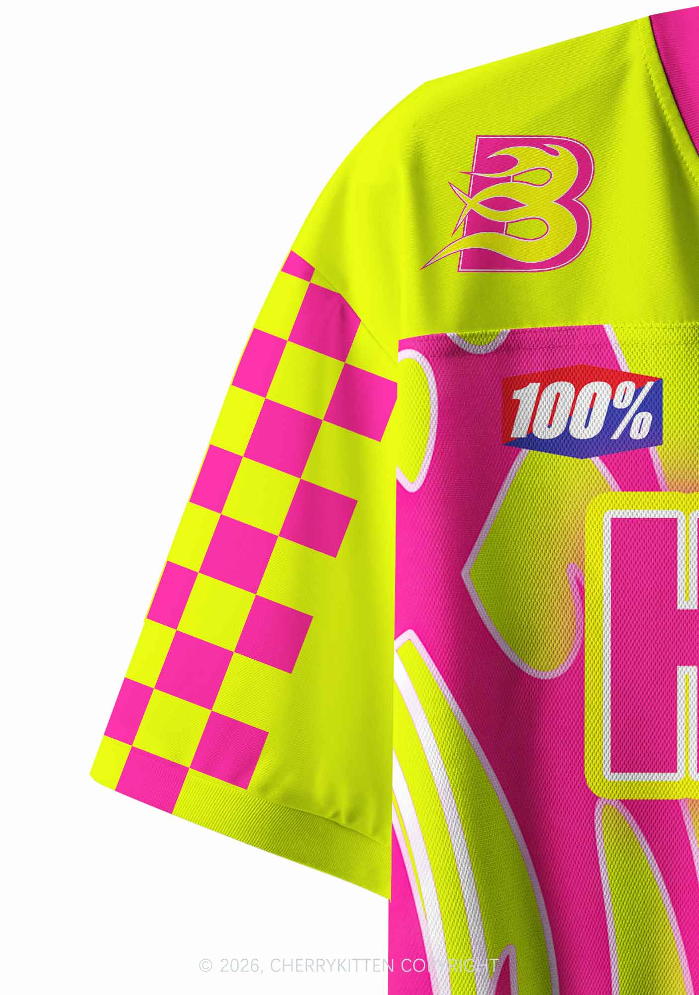 Lime Yellow House Wife Y2K Crop Sport Jersey Shirts Cherrykitten