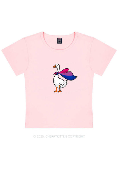 Bisexual Goose Pride Y2K Baby Tee Cherrykitten