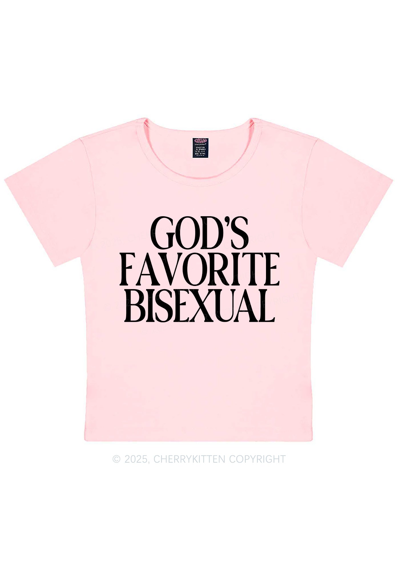 Gods Favorite Bisexual Pride Y2K Baby Tee Cherrykitten