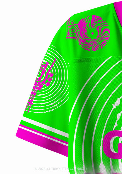 Pretty Girls Like House Music Y2K Crop Sport Jersey Shirts Cherrykitten