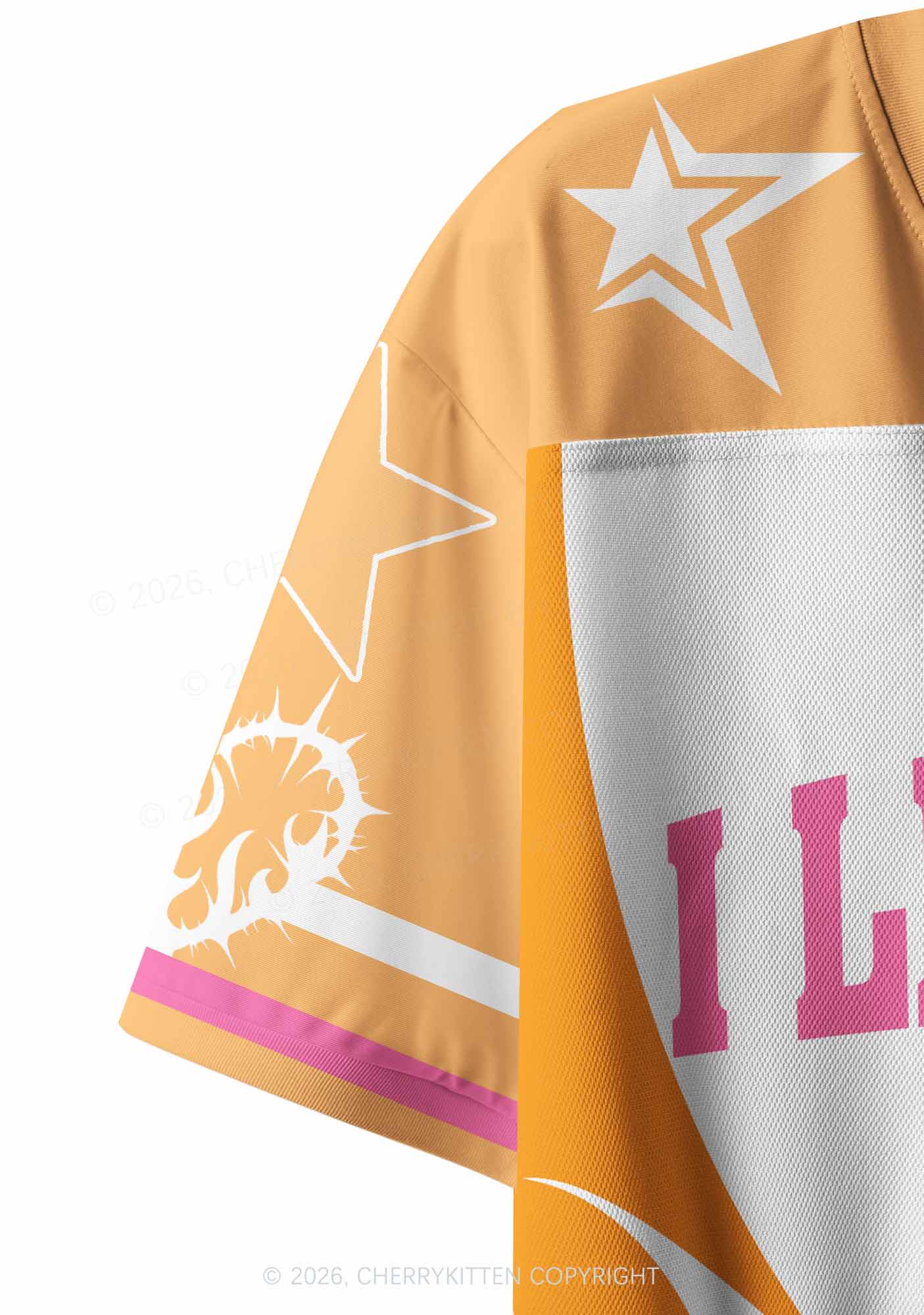 Orange I Let Femmes Top Me Pride Y2K Crop Sport Jersey Shirts Cherrykitten