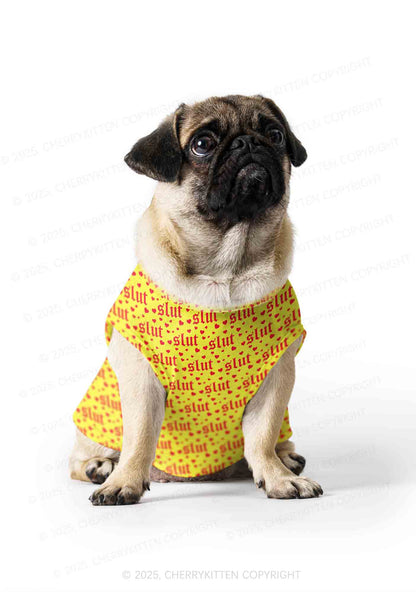 Yellow Slxt Y2K Pet Tank Top Cherrykitten