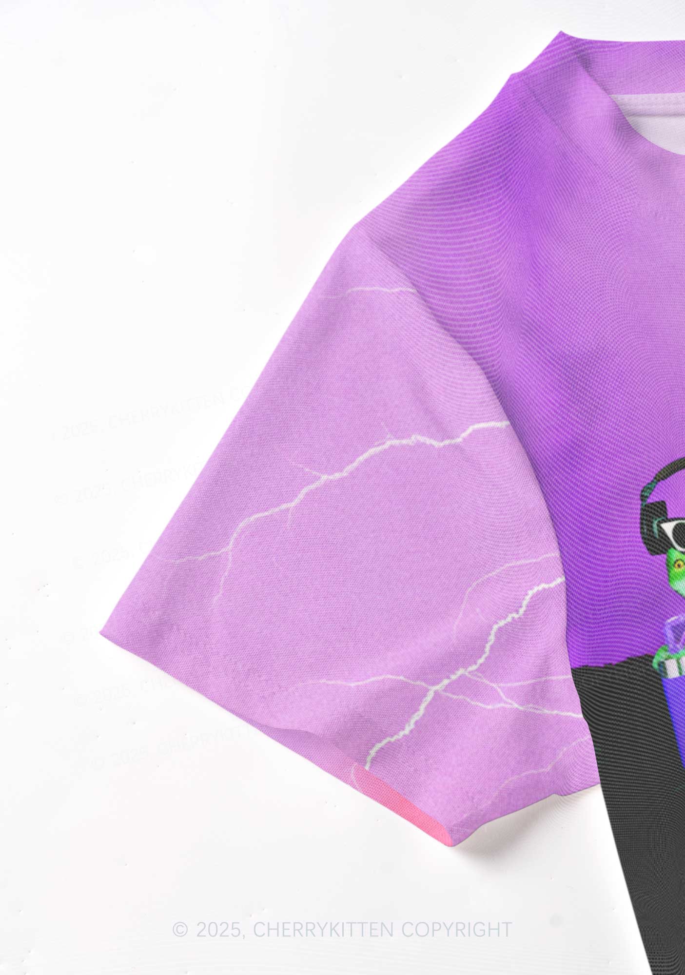 Frog Deer Castle Y2K Mesh Crop Top Cherrykitten