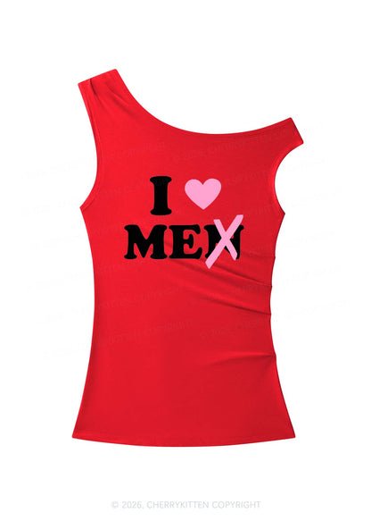 Love Me Not Men Y2K Off Shoulder Tank Top Cherrykitten