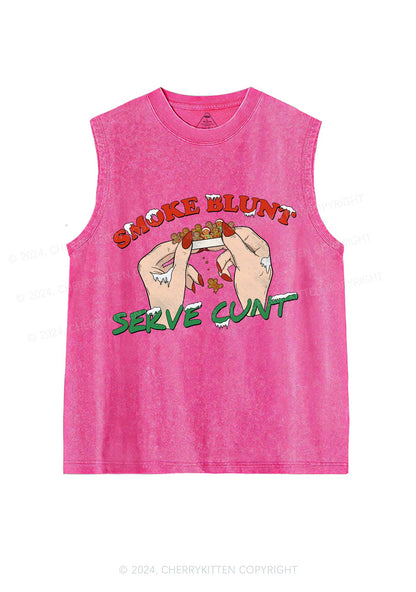 Christmas Smoke Blunt Y2K Washed Tank Cherrykitten