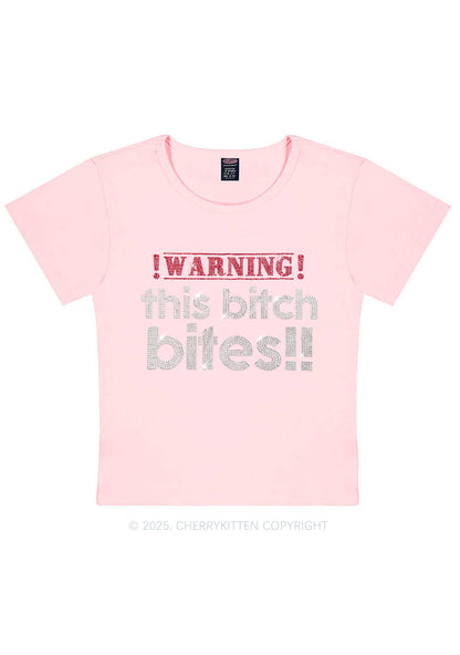 Rhinestone This Bxxch Bites Y2K Baby Tee Cherrykitten
