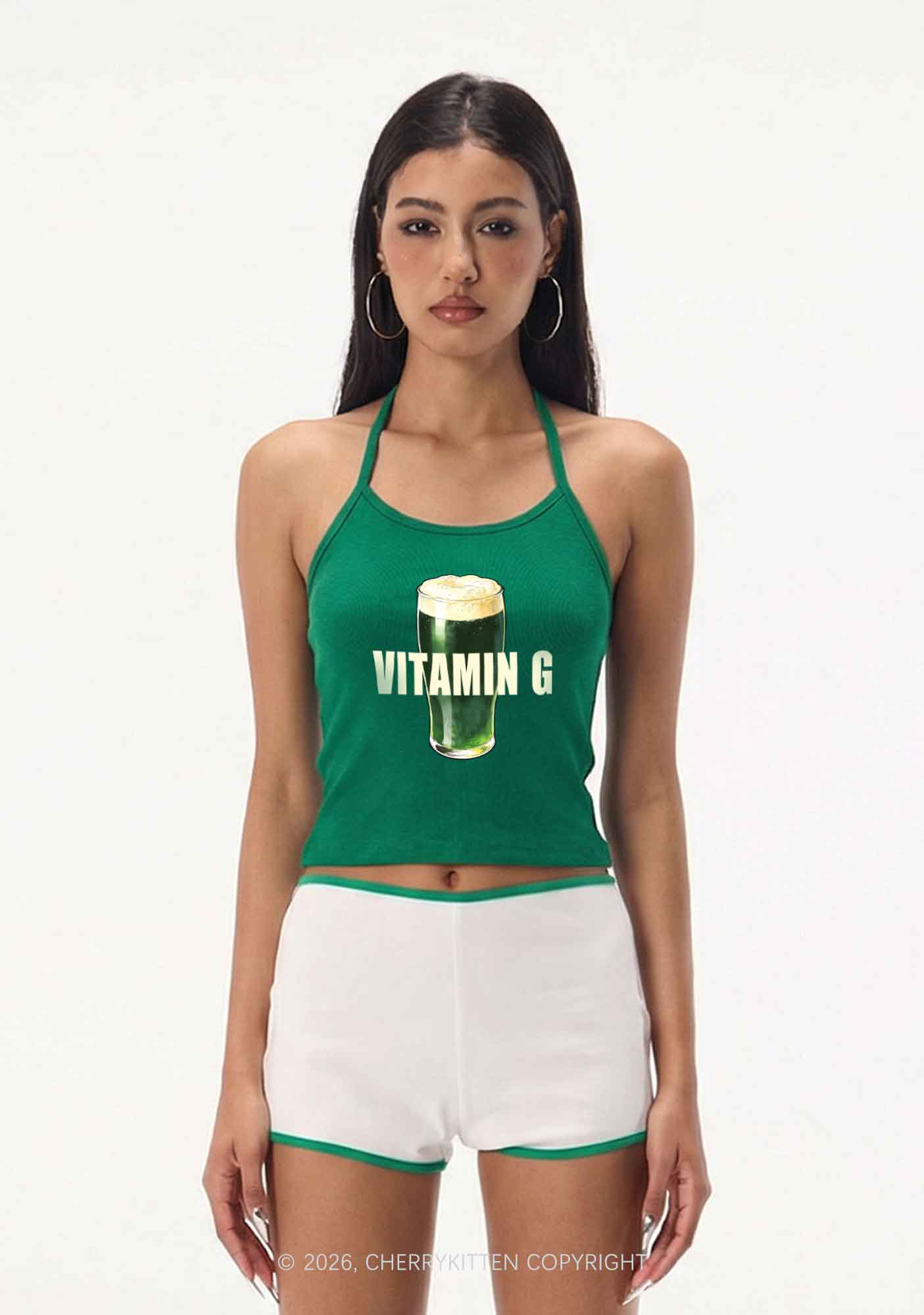 Vitamin G St Patricks Y2K Halter Neck Cami Cherrykitten