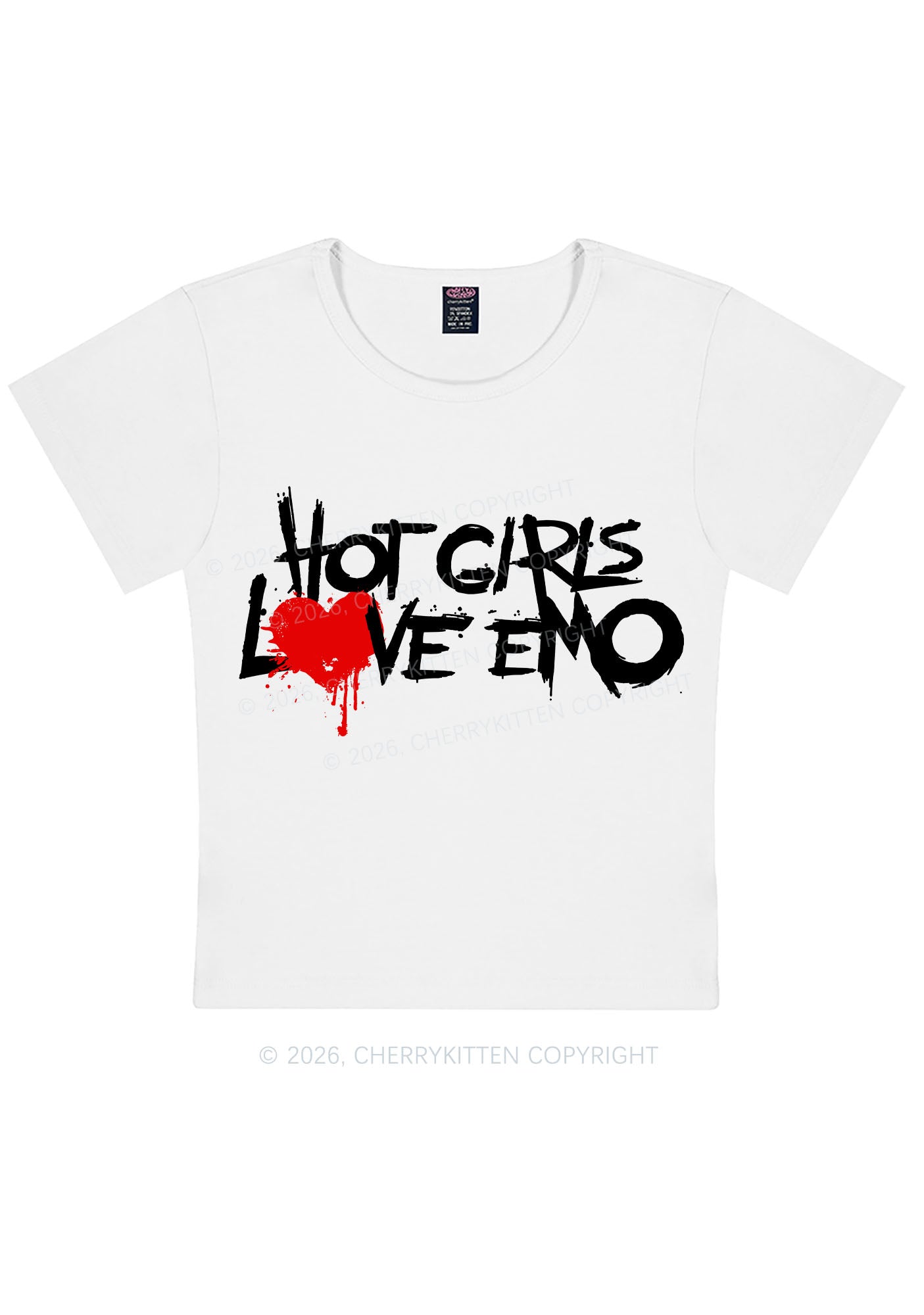 Hot Girls Love Emo Y2K Baby Tee Cherrykitten