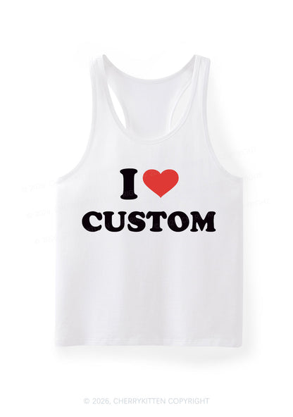 I Love Custom Personalized Y2K Men Racerback Tank Top Cherrykitten