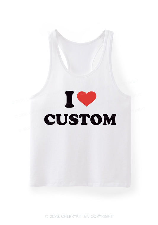 I Love Custom Personalized Y2K Men Racerback Tank Top Cherrykitten