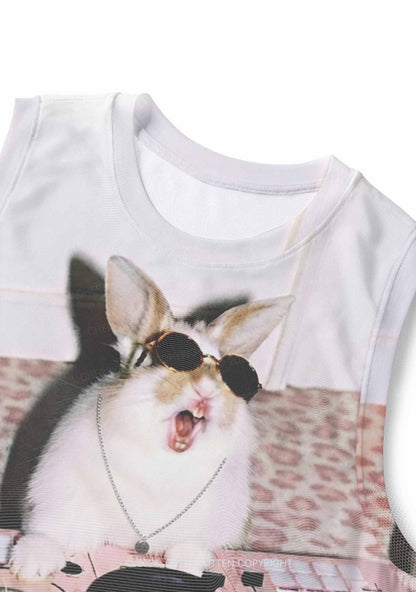 Dj Bunny Y2K Mesh Muscle Tank Cherrykitten