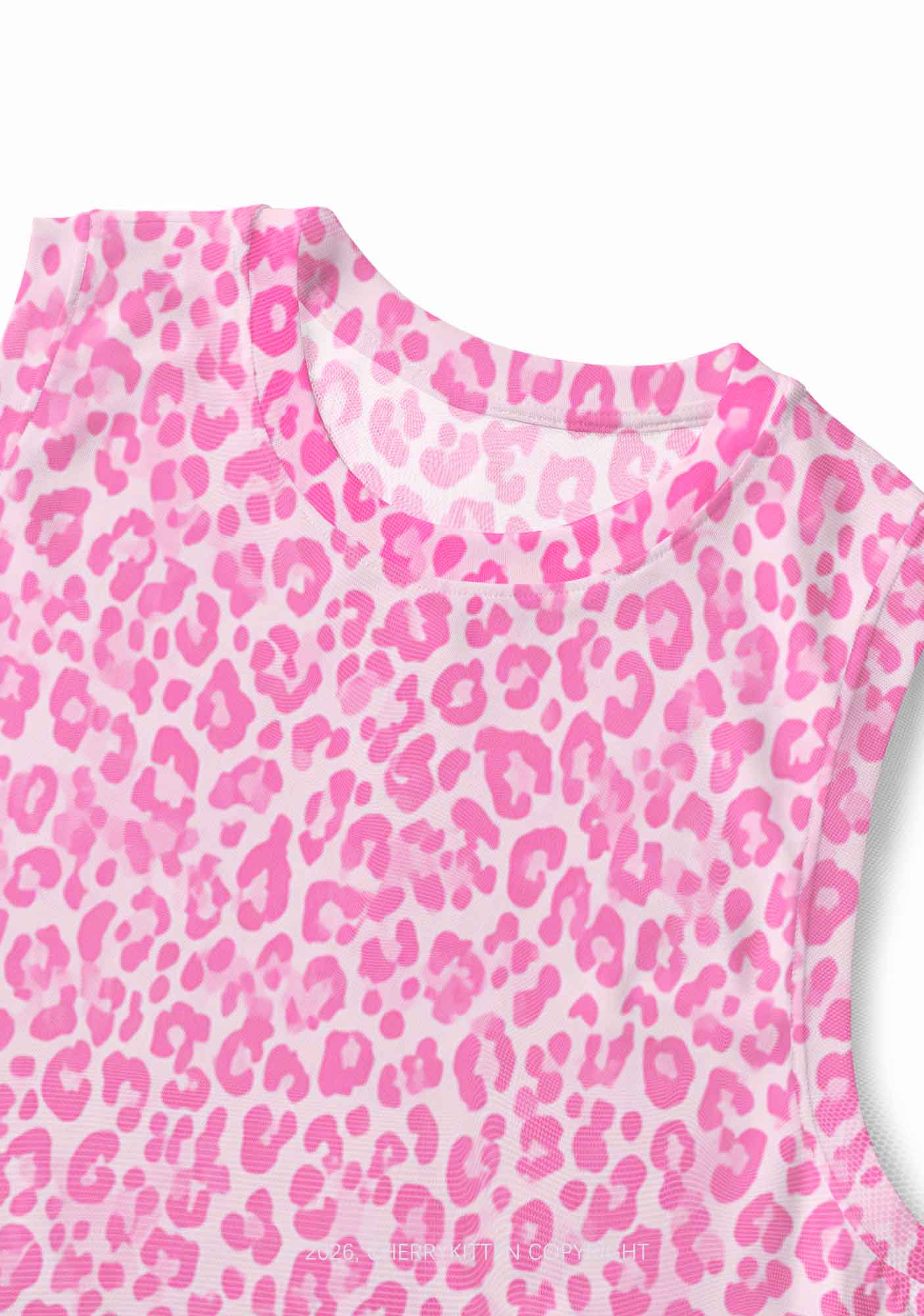 Pink Leopard Y2K Mesh Muscle Tank Cherrykitten