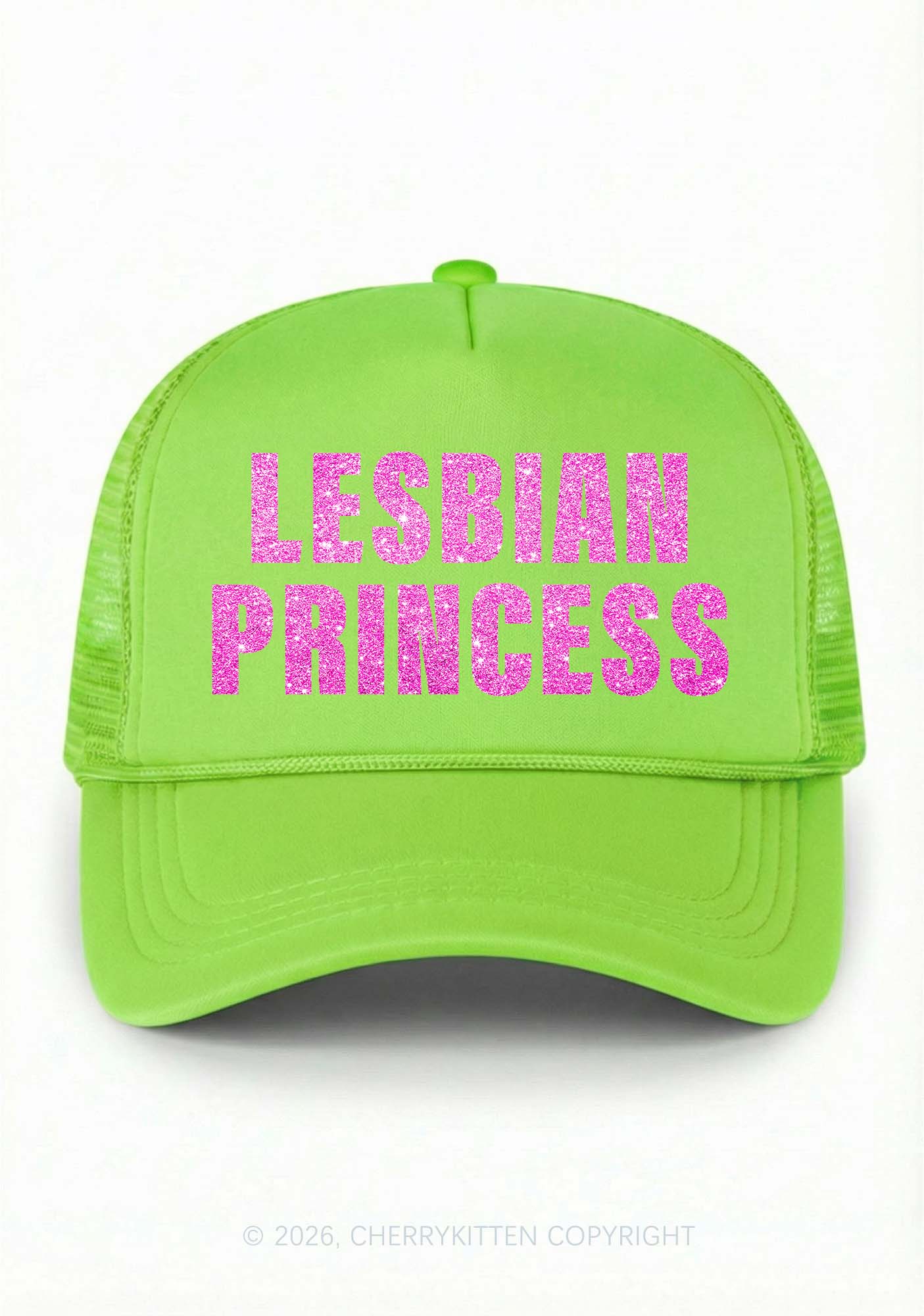 Glitter Lesbian Princess Pride Y2K Trucker Hat Cherrykitten
