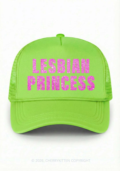 Glitter Lesbian Princess Pride Y2K Trucker Hat Cherrykitten