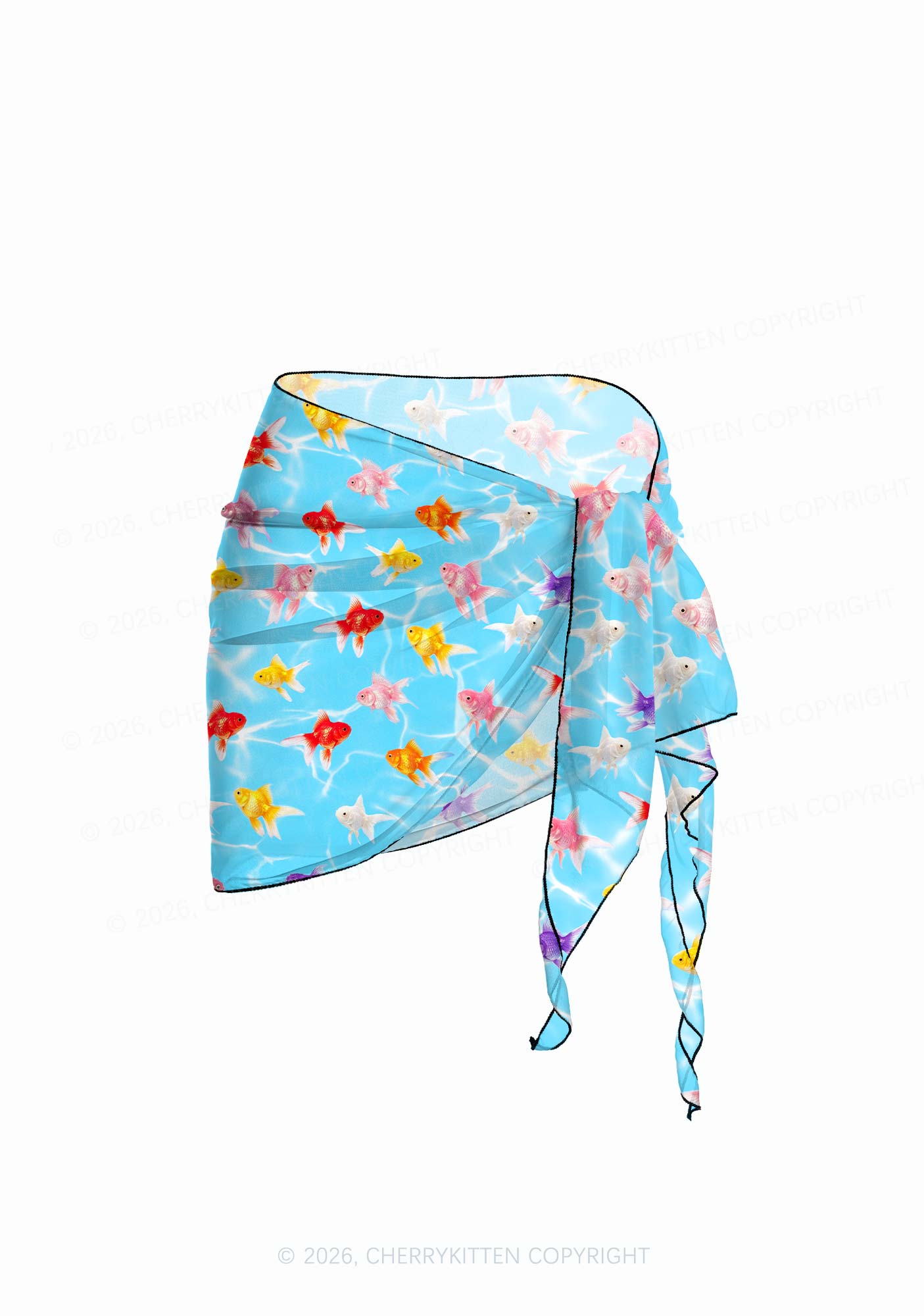 Water Ripple Goldfish Y2K Print Bikini Set Cherrykitten