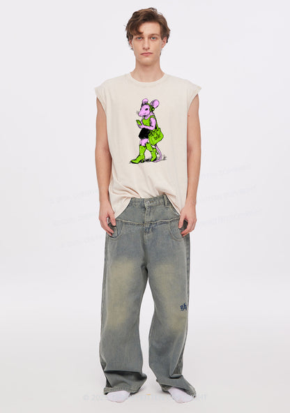 Brat Girl Y2K Washed Muscle Tank Cherrykitten