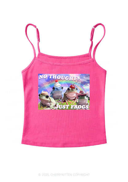 No Thoughts Just Frogs Y2K Spaghetti Strap Cami Cherrykitten