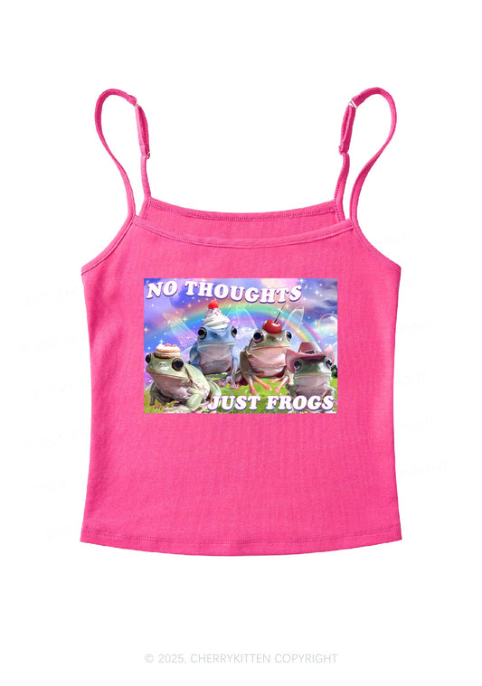 No Thoughts Just Frogs Y2K Spaghetti Strap Cami Cherrykitten