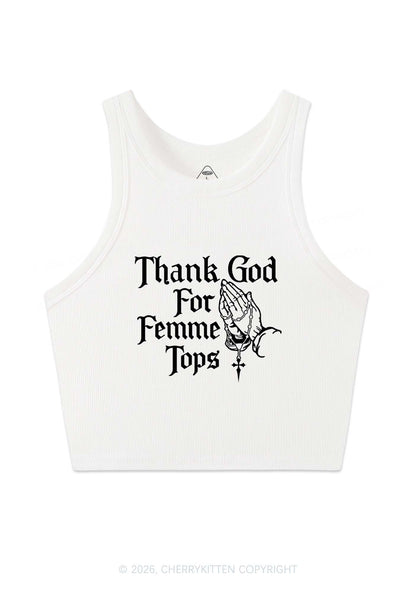 Thank God For Femme Tops Pride Y2K Crop Tank Top Cherrykitten